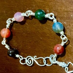 Designer Series Custom Sterling Silver Multi colored Gemstone Bracelet